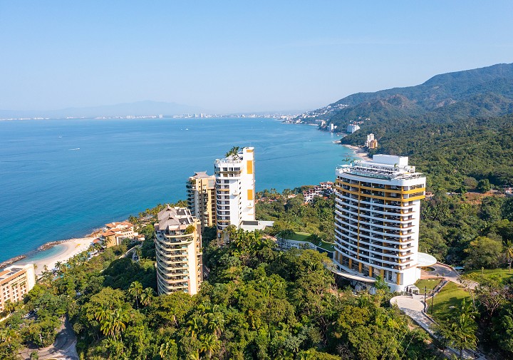 Aerial View of Garza Blanca Resort & Hotel Mousai in Puerto Vallarta