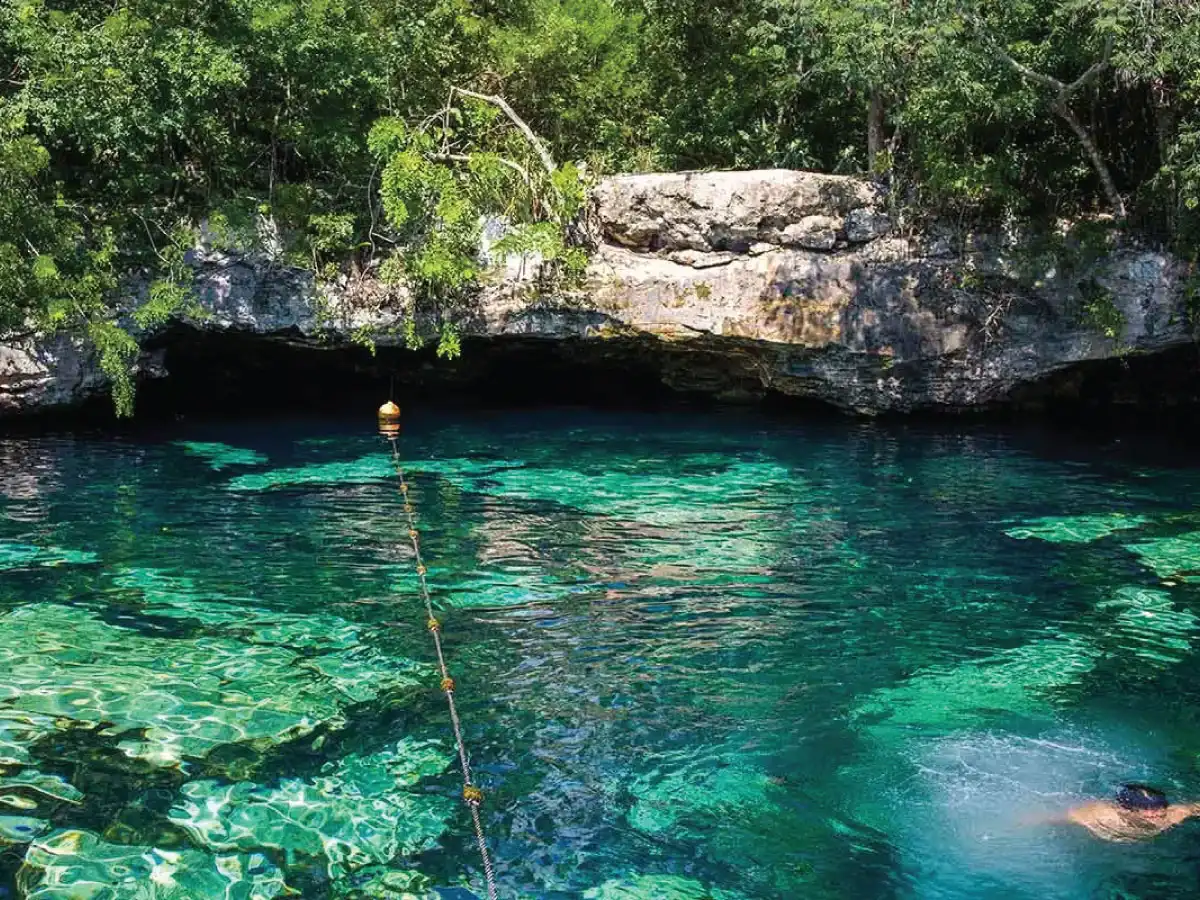 Beautiful cenote in playa del carmen Cancun México