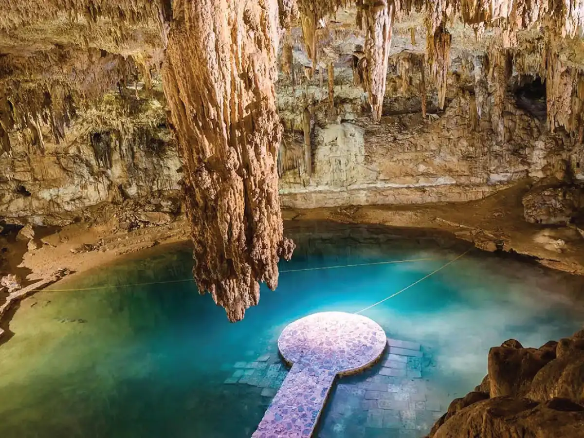 Astonishing beautiful cenote in Cancun