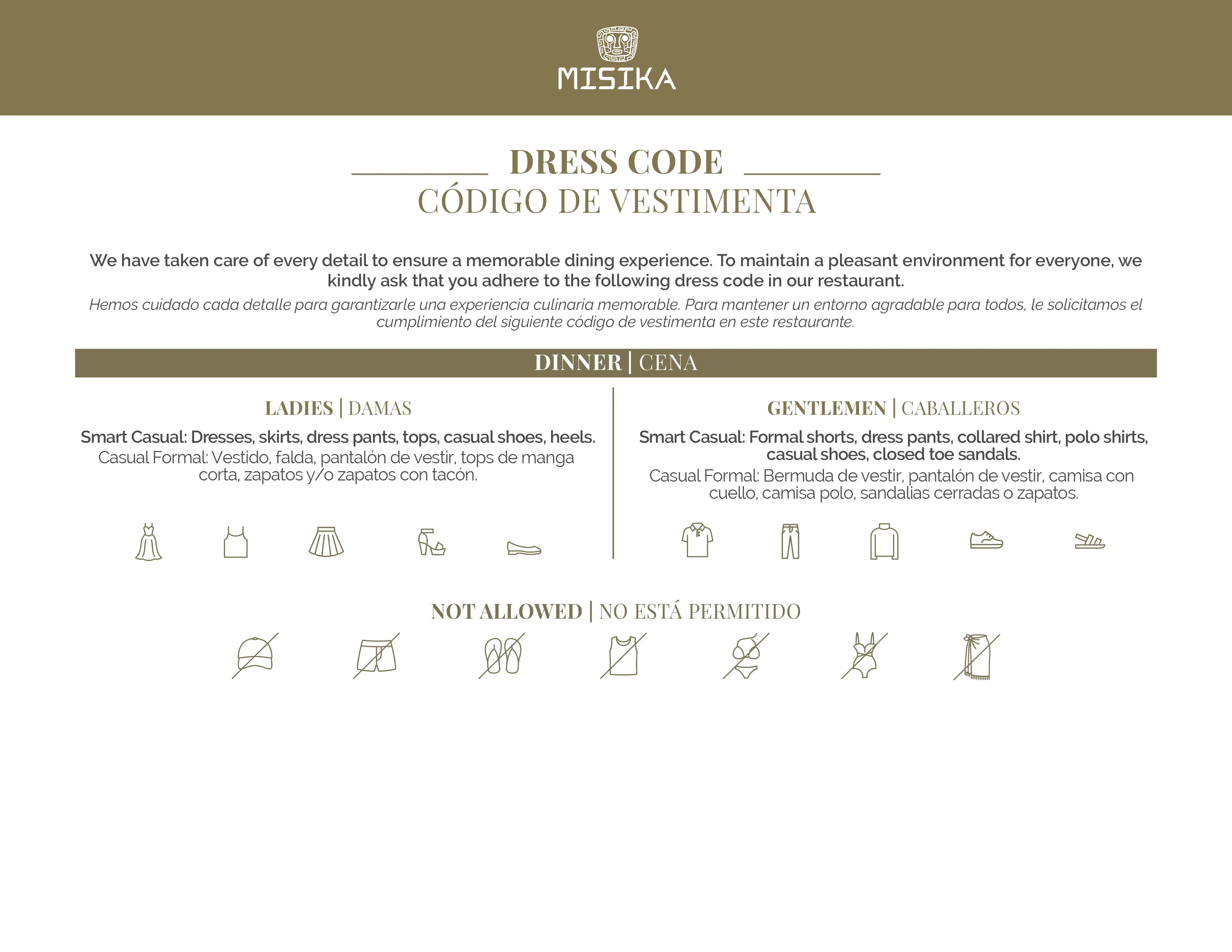 Código de Vestimenta del Restaurante