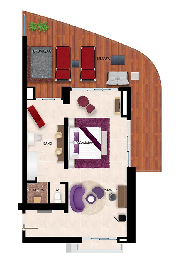 Floor plan MOUSAI Corner Suite North