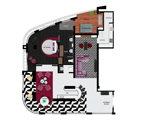 Floor plan MOUSAI The Penthouse North