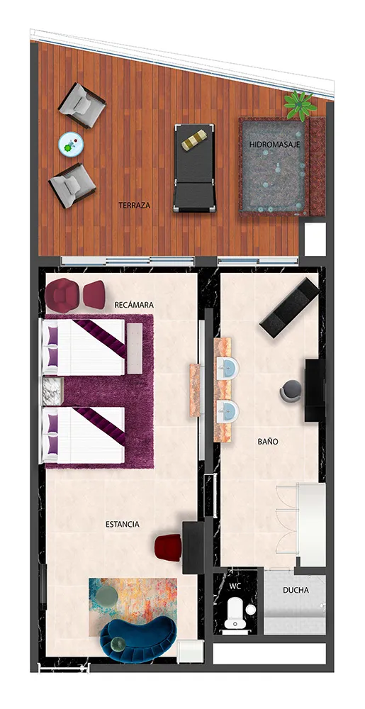 Floor plan MOUSAI Two Suites South Connected