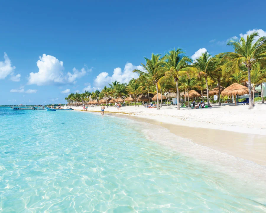 Turquoise Waters at a Beach in Cancun. Perfect for swimming and enjoying the tropical weather